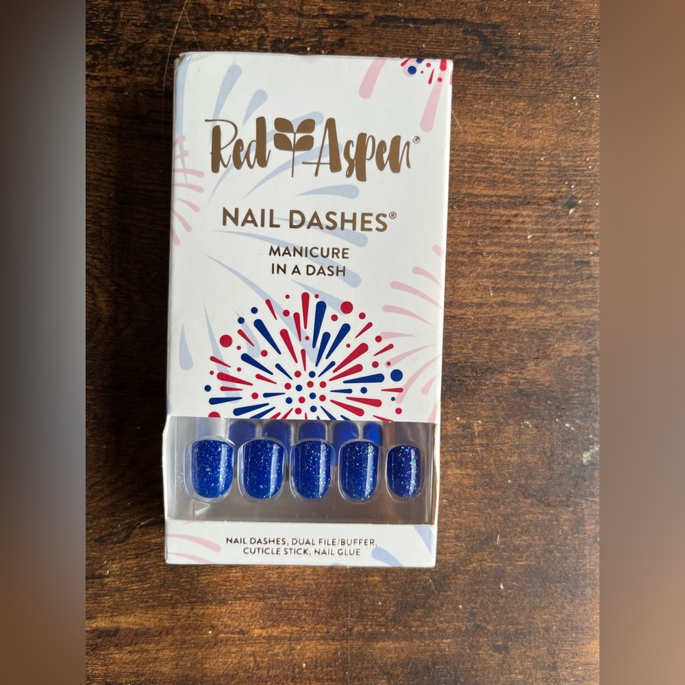 Red Aspen Nail Dashes - Fireworks Fredie